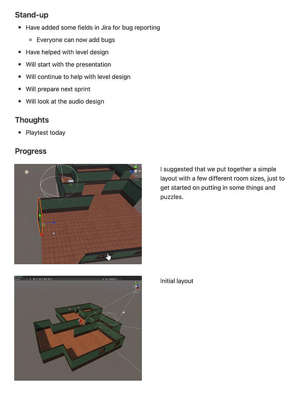 Example from the daily documentation